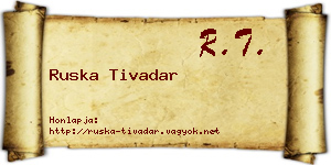 Ruska Tivadar névjegykártya